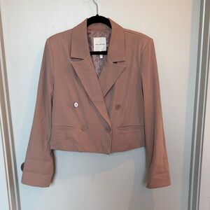 Avec Les Filles Blush Double-Breasted Blazer
